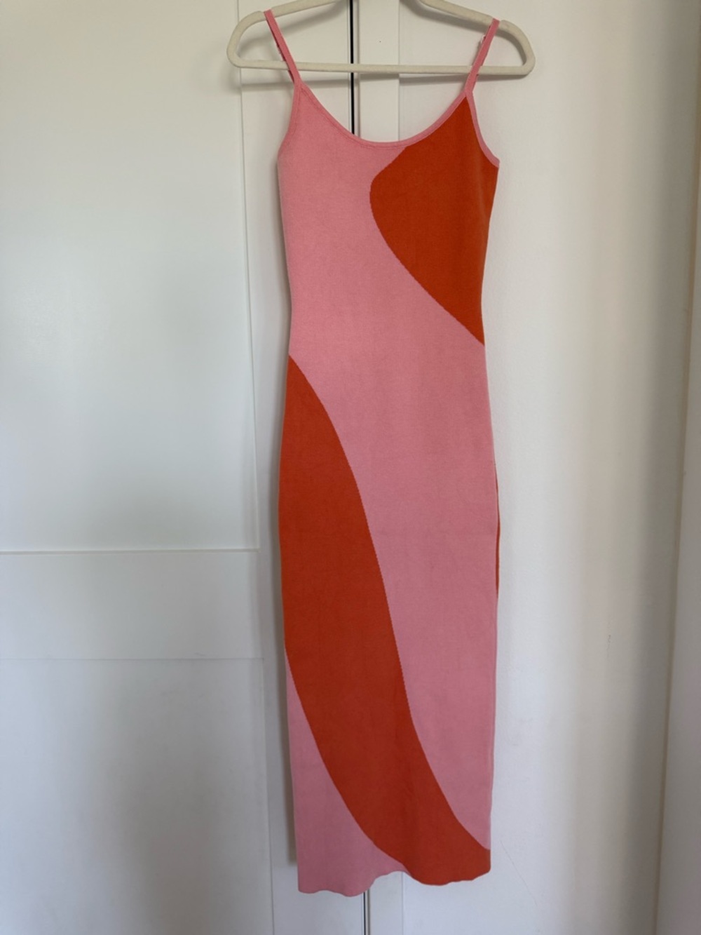 Pink & Orange Colorblock Slip Dress